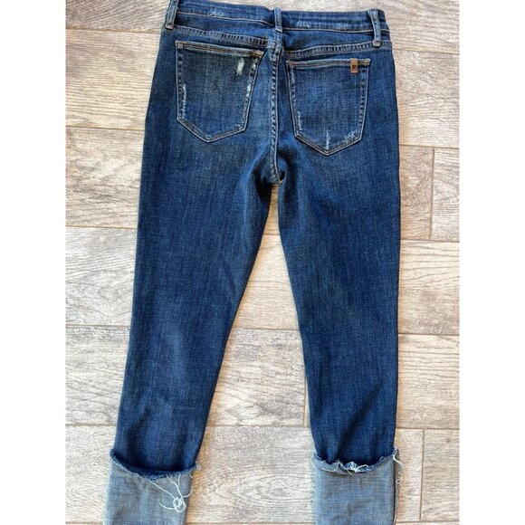 Joes Jeans Cropped size 28 Cuffed Denim Capri Stretch Womens Raw‎ Hem Distressed - Picture 2 of 7